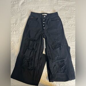 PacSun black ripped baggy jeans